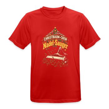 Christbaum-Crew Nadel-Sauger - Männer T-Shirt atmungsaktiv - Rot - Vorne - AI Model Male 185 dark (185cm)