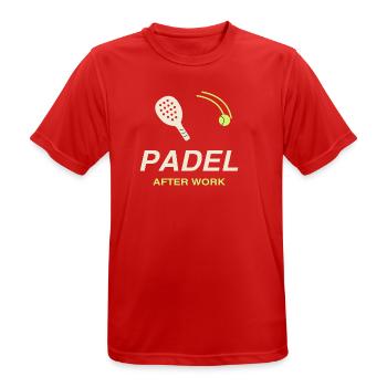 Padel After Work Motiv Grafik - Männer T-Shirt atmungsaktiv - Rot - Vorne - AI Model Male 185 dark (185cm)