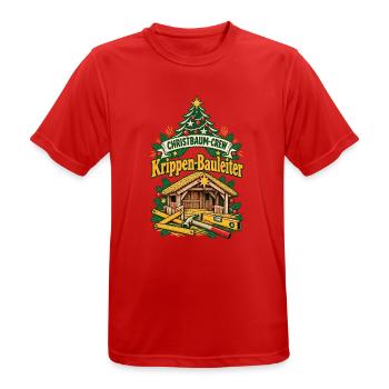 Christbaum-Crew Krippen-Bauleiter - Männer T-Shirt atmungsaktiv - Rot - Vorne - AI Model Male 185 dark (185cm)