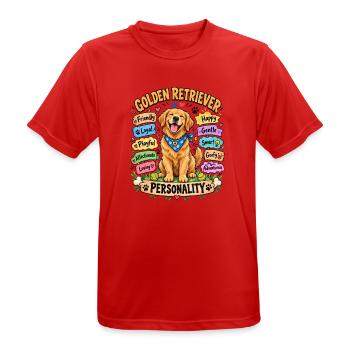 Golden Retriever Persönlichkeit Farbenpracht - Männer T-Shirt atmungsaktiv - Rot - Vorne - AI Model Male 185 dark (185cm)