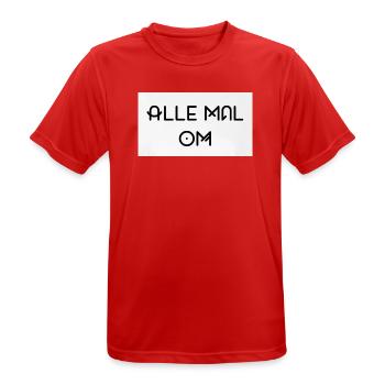 Alle Mal Om – Geometrische Line-Typografie - Männer T-Shirt atmungsaktiv - Rot - Vorne - AI Model Male 185 dark (185cm)