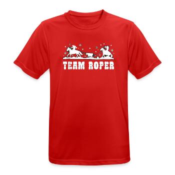 Team Roper Rodeo Cowboy Lasso Weihnachten - Männer T-Shirt atmungsaktiv - Rot - Vorne - AI Model Male 185 dark (185cm)