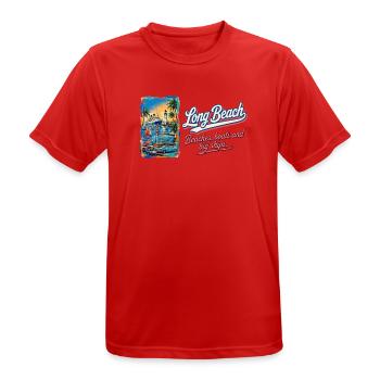 Long Beach Retro Vintage Ship Lighthouse Design - Männer T-Shirt atmungsaktiv - Rot - Vorne - AI Model Male 185 dark (185cm)