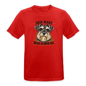 Miniatur-Schnauzer_mit_prachtigem_Bart - Männer T-Shirt atmungsaktiv - Rot - Vorne - AI Model Male 185 dark (185cm)