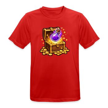 Schatztruhe Pixel Art Trank Zaubertrank T-Shirt - Männer T-Shirt atmungsaktiv - Rot - Vorne - AI Model Male 185 dark (185cm)