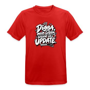 Digga Update Lebensstil Spruch - Männer T-Shirt atmungsaktiv - Rot - Vorne - AI Model Male 185 dark (185cm)