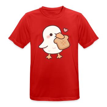 Süße Ente liebt Brot-Toast - Männer T-Shirt atmungsaktiv - Rot - Vorne - AI Model Male 185 dark (185cm)