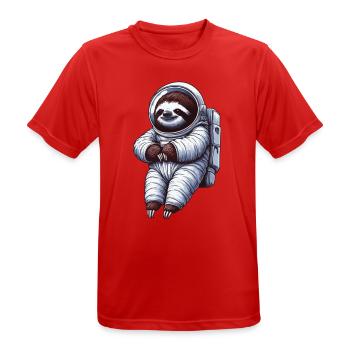 Faultier im Raumanzug – Schwebend - Männer T-Shirt atmungsaktiv - Rot - Vorne - AI Model Male 185 dark (185cm)