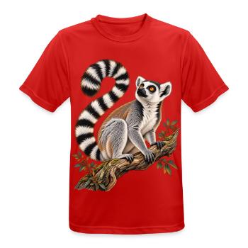 Katta im Geäst - Männer T-Shirt atmungsaktiv - Rot - Vorne - AI Model Male 185 dark (185cm)