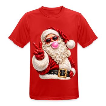 Weihnachtsmann-Sonnenbrille Kaugummi-Frieden - Männer T-Shirt atmungsaktiv - Rot - Vorne - AI Model Male 185 dark (185cm)