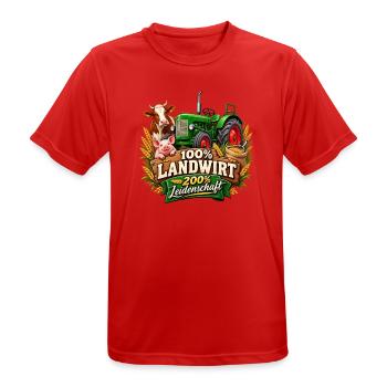 Landwirt Leidenschaft Traktor Design - Männer T-Shirt atmungsaktiv - Rot - Vorne - AI Model Male 185 dark (185cm)