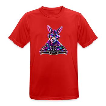 Neon DJ Donkey - Männer T-Shirt atmungsaktiv - Rot - Vorne - AI Model Male 185 dark (185cm)