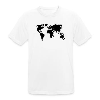 Welt - Männer T-Shirt atmungsaktiv - Weiß - Vorne - AI Model Male 185 dark (185cm)