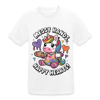 Messy Hands, Happy Hearts! - Men's Breathable T-Shirt - white - Front - AI Model Male 185 dark (185cm)