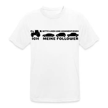 Ich, meine Follower Traktor Autos Landwirt Bauer - Männer T-Shirt atmungsaktiv - Weiß - Vorne - AI Model Male 185 dark (185cm)
