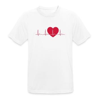 Heartbeat ECG Line Medical Pulse Wave Icon Vector - Men's Breathable T-Shirt - white - Front - AI Model Male 185 dark (185cm)