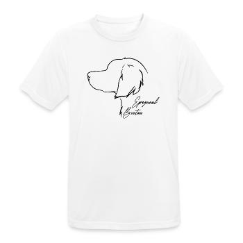Epagneul Breton Profil Hunde Hund Wilsigns - Männer T-Shirt atmungsaktiv - Weiß - Vorne - AI Model Male 185 dark (185cm)