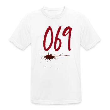 Postleitzahl Frankfurt 069 - Männer T-Shirt atmungsaktiv - Weiß - Vorne - AI Model Male 185 dark (185cm)