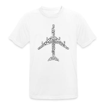 Aircraft B747 - Men's Breathable T-Shirt - white - Front - AI Model Male 185 dark (185cm)