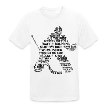 Hockey Goalie Word Art Design - Men's Breathable T-Shirt - white - Front - AI Model Male 185 dark (185cm)