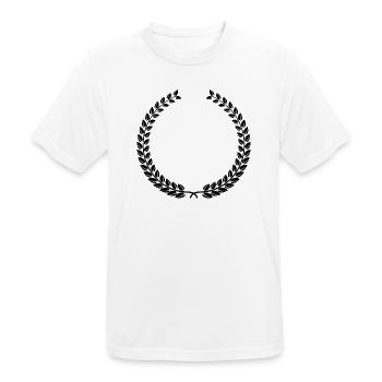 Laurel Wreath Vintage Award Badge Frame Vector - Männer T-Shirt atmungsaktiv - Weiß - Vorne - AI Model Male 185 dark (185cm)