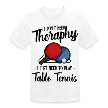 Table tennis - Men's Breathable T-Shirt - white - Front - AI Model Male 185 dark (185cm)