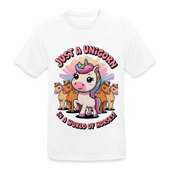 Juste une licorne dans un monde de chevaux ! - T-shirt respirant Homme - blanc - Devant - AI Model Male 185 dark (185cm)