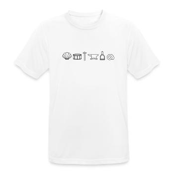 Aufbau vom Ohr in Symbolen, Ohr Anatomie - Männer T-Shirt atmungsaktiv - Weiß - Vorne - AI Model Male 185 dark (185cm)