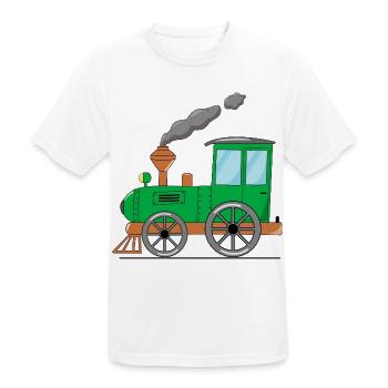 Kinderzug Eisenbahn grün - Männer T-Shirt atmungsaktiv - Weiß - Vorne - AI Model Male 185 dark (185cm)