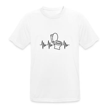 Klo Herzschlag WC Toilette - Männer T-Shirt atmungsaktiv - Weiß - Vorne - AI Model Male 185 dark (185cm)