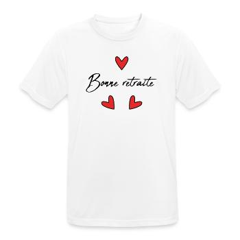 RETRAITE. RETRAITE. RETRAITEE. BONNE RETRAITE - T-shirt respirant Homme - blanc - Devant - AI Model Male 185 dark (185cm)