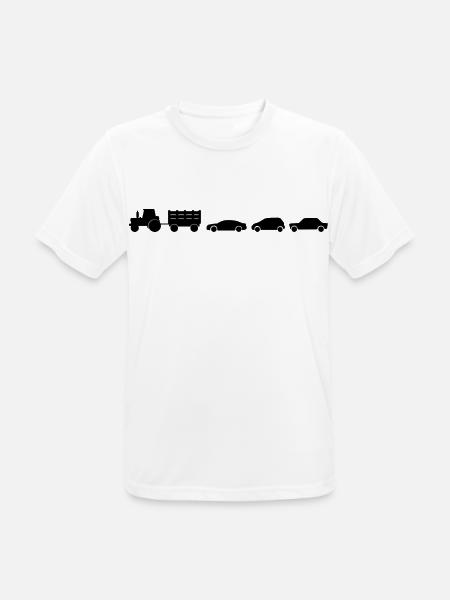 Traktor Anhänger Autos Landwirt Bauer - Männer T-Shirt atmungsaktiv - Weiß