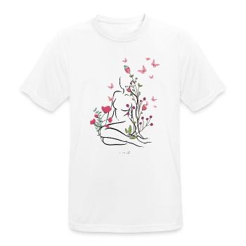 A fleurs de peau - T-shirt respirant Homme - blanc - Devant - AI Model Male 185 dark (185cm)