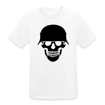 Schädelhelm / Schädelperlen - Männer T-Shirt atmungsaktiv - Weiß - Vorne - AI Model Male 185 dark (185cm)