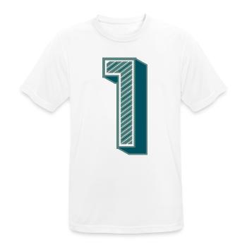 1. 1 JAHR. 1. JAHRESTAG - Männer T-Shirt atmungsaktiv - Weiß - Vorne - AI Model Male 185 dark (185cm)