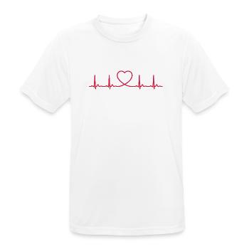 Heartbeat ECG Line Medical Pulse Wave Icon Vector - Men's Breathable T-Shirt - white - Front - AI Model Male 185 dark (185cm)