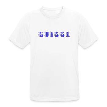 SCHWEIZ. LAND. GENF. SCHWEIZ. HUMOR. LAND - Männer T-Shirt atmungsaktiv - Weiß - Vorne - AI Model Male 185 dark (185cm)