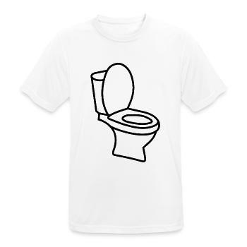 Klo WC Toilette - Männer T-Shirt atmungsaktiv - Weiß - Vorne - AI Model Male 185 dark (185cm)