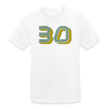 30 - Men's Breathable T-Shirt - white - Front - AI Model Male 185 dark (185cm)