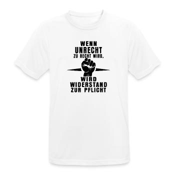 Reconnaître l’injustice – faire preuve de résistance - T-shirt respirant Homme - blanc - Devant - AI Model Male 185 dark (185cm)
