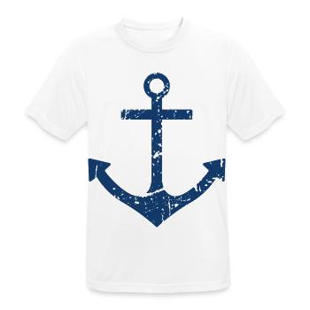 Anker - Männer T-Shirt atmungsaktiv - Weiß - Vorne - AI Model Male 185 dark (185cm)