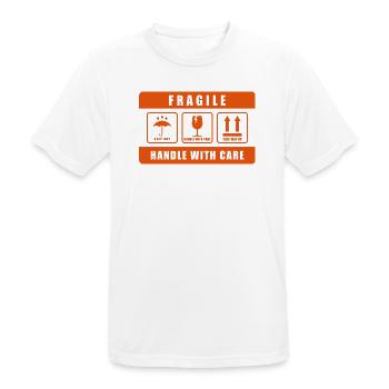 Fragile Handle with Care Versandetikett - Männer T-Shirt atmungsaktiv - Weiß - Vorne - AI Model Male 185 dark (185cm)