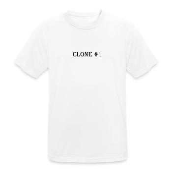 Clone #1 - Männer T-Shirt atmungsaktiv - Weiß - Vorne - AI Model Male 185 dark (185cm)