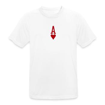 Poker Playing Card Heart As - Men's Breathable T-Shirt - white - Front - AI Model Male 185 dark (185cm)
