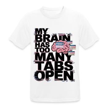My Brain Has Too Many Tabs Open - Men's Breathable T-Shirt - white - Front - AI Model Male 185 dark (185cm)