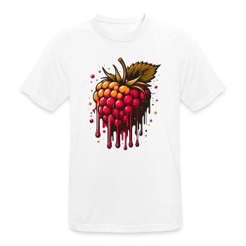 Zweifarbige tropfende Himbeere - Männer T-Shirt atmungsaktiv - Weiß - Vorne - AI Model Male 185 dark (185cm)