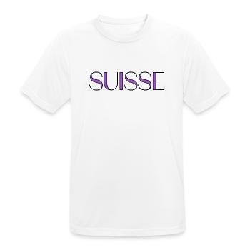 SCHWEIZ. LAND. GENF. HUMOR. LAND. FLAGGE - Männer T-Shirt atmungsaktiv - Weiß - Vorne - AI Model Male 185 dark (185cm)