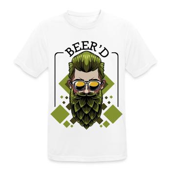 Beer‘d Bier Brauen Bart Wortspiel Brauer Geschenk - Männer T-Shirt atmungsaktiv - Weiß - Vorne - AI Model Male 185 dark (185cm)