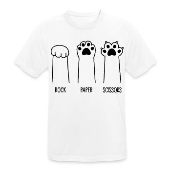 Roche Papier Ciseaux - T-shirt respirant Homme - blanc - Devant - AI Model Male 185 dark (185cm)