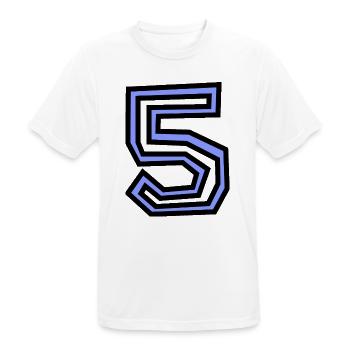 5. 5 JAHRE - Männer T-Shirt atmungsaktiv - Weiß - Vorne - AI Model Male 185 dark (185cm)